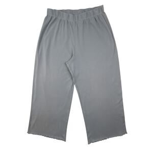 Prairie Cotton Pull-On Cropped Lounge Pants Lettuce Edge Gray 100% Cotton Knit S